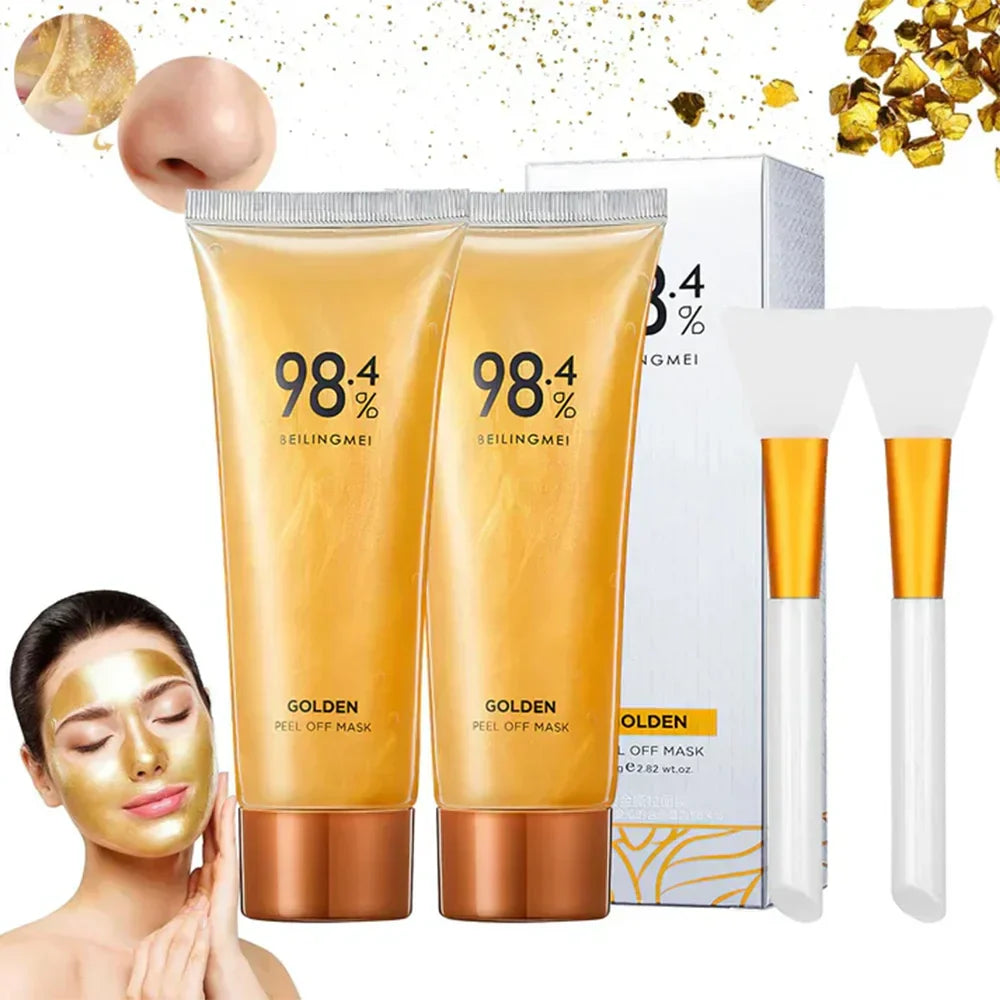 gold free 2 Trustpilot Image Rated 4.8/5 by 12,000+ Customers 24K Gold Peel Off Mask – Instant Facial at Home (Pack Of 2 Tubes) - 💥 Buy 1 Get 1 Free